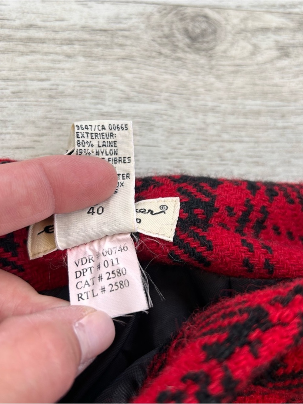 VtG Eddie Bauer Wool Tartan Plaid Skirt Women 10 Red Cottage Grunge Goth Classic - Picture 4 of 7